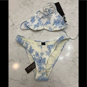 Triangl bikini. NWT. Light blue floral.